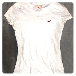 Hollister fitted white T-shirt, with pocket